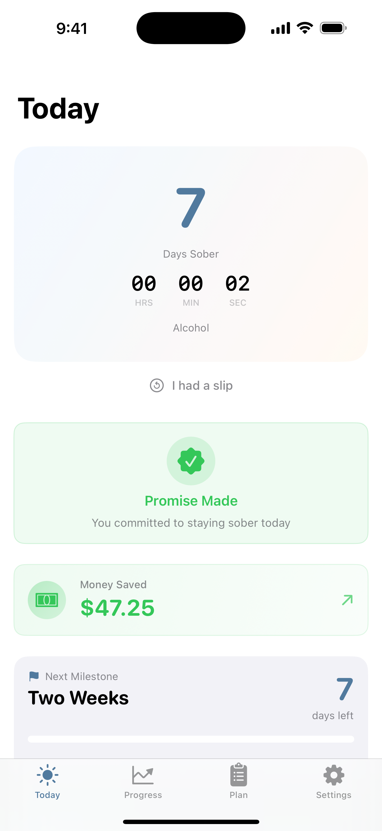 SoberNudge - Live Sobriety Streak Timer