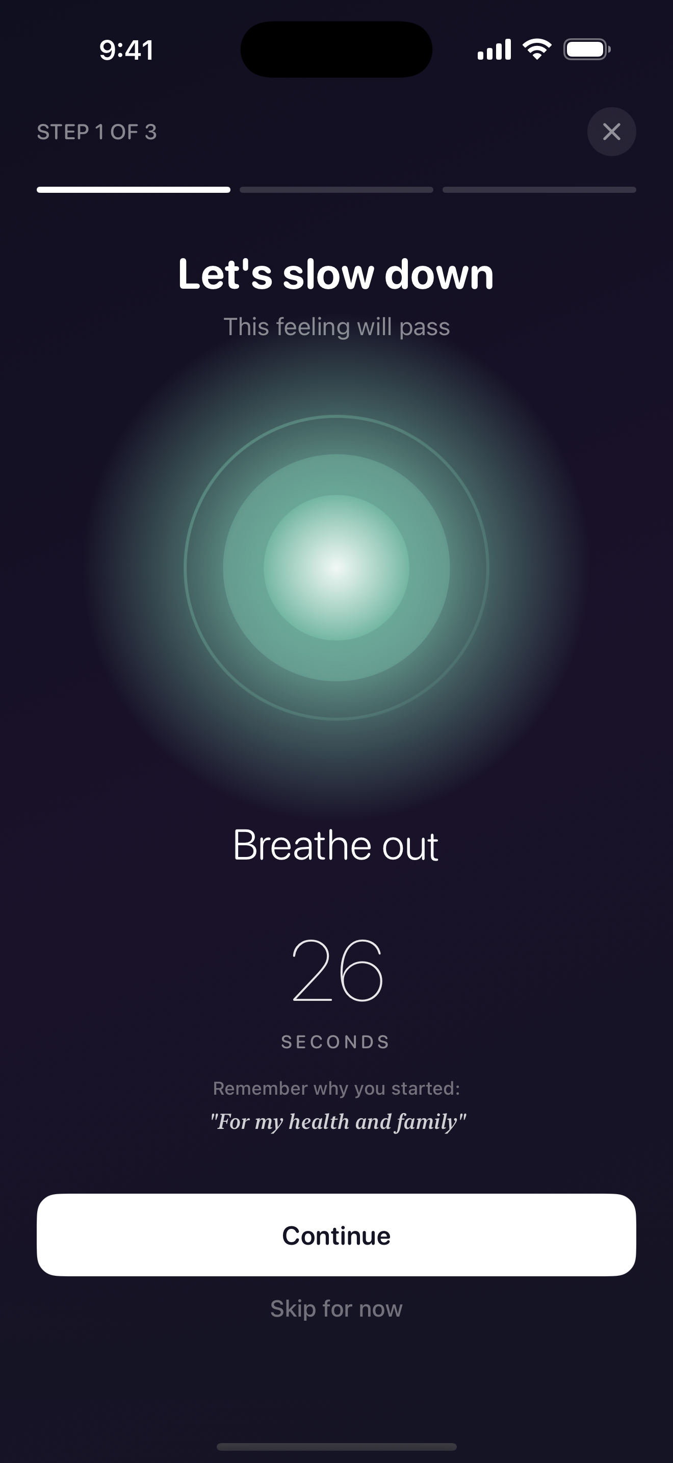 SoberNudge - Urge Rescue Breathing Exercise